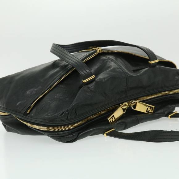 FENDI Tote Bag Leather Black Auth bs1443 - Picture 7 of 10